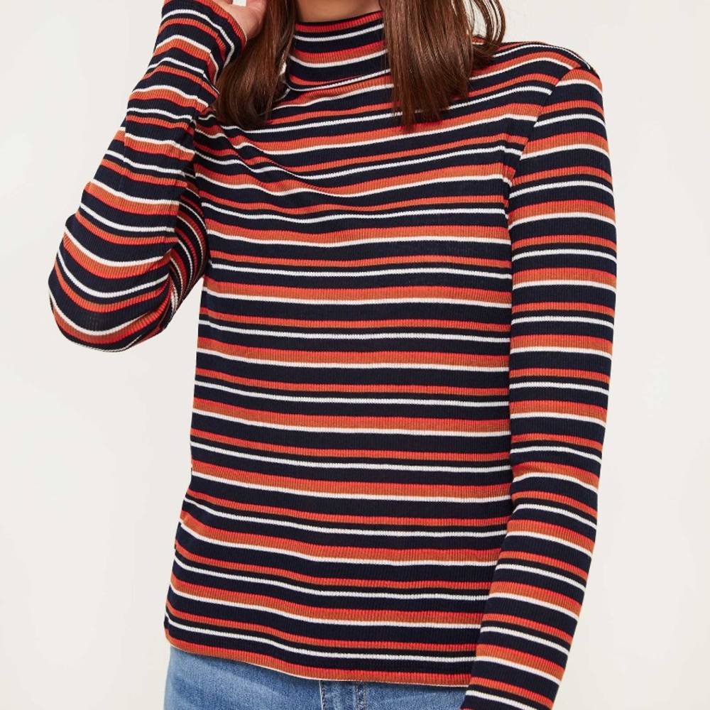 Striped Turtleneck Sweater